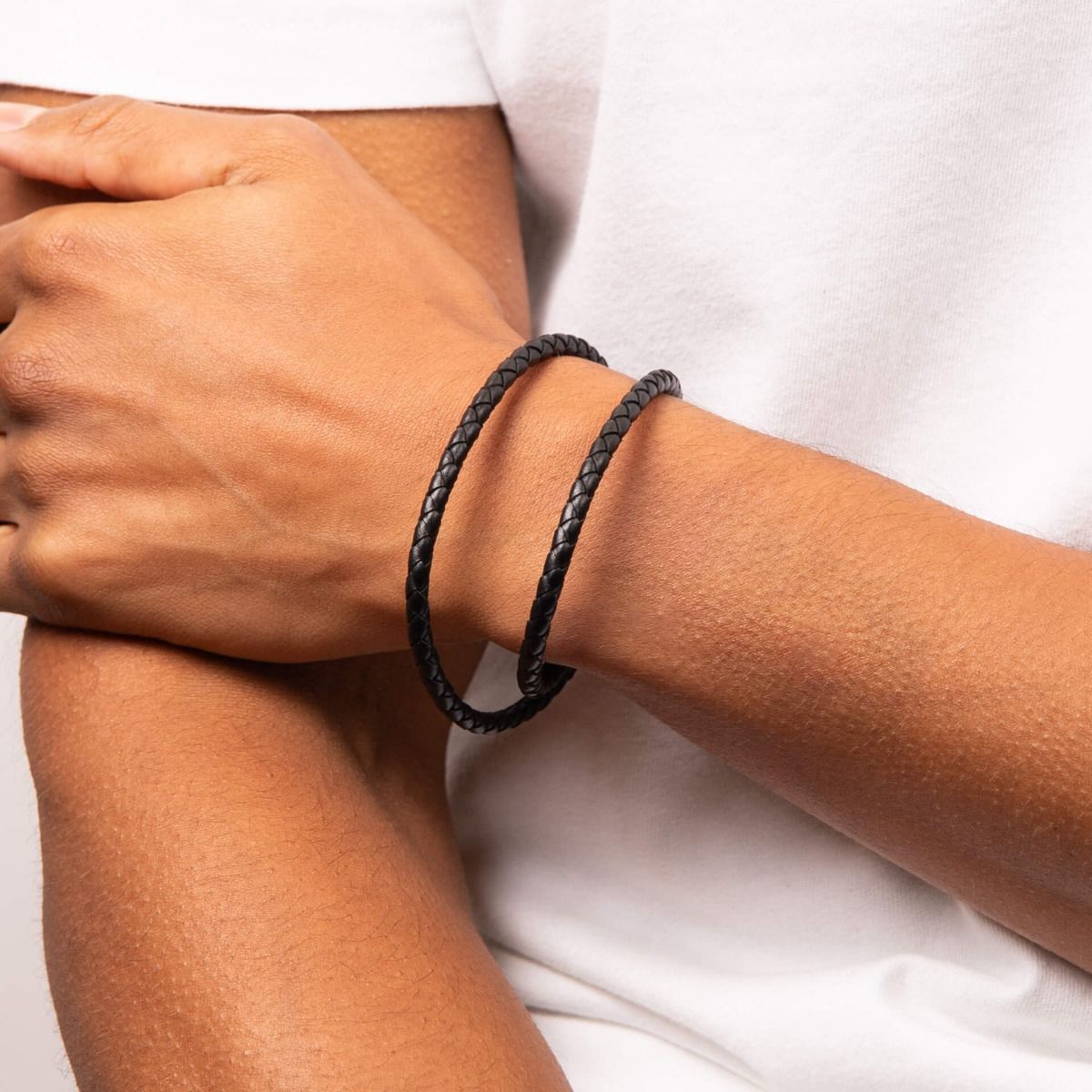 Fred Bennett Double Row Wrap-around Leather Bracelet