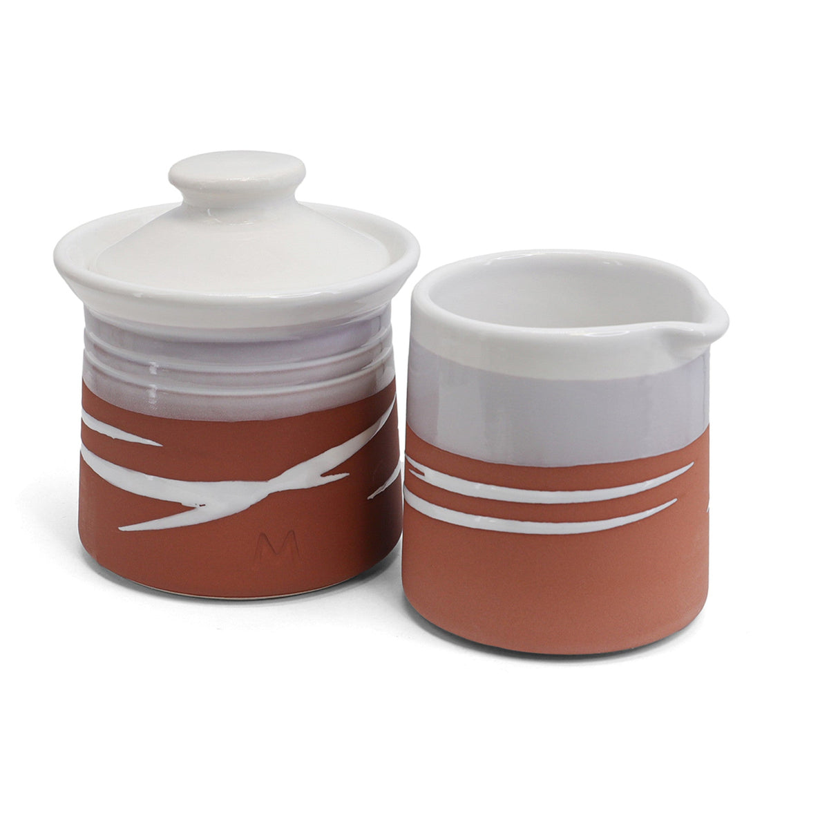  Paul Maloney Pottery Terracotta Sugar Bowl And Milker