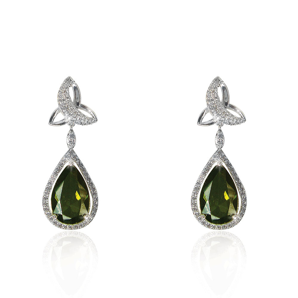  Tipperary Crystal Maureen O'Hara Silver Trinity Knot Earrings