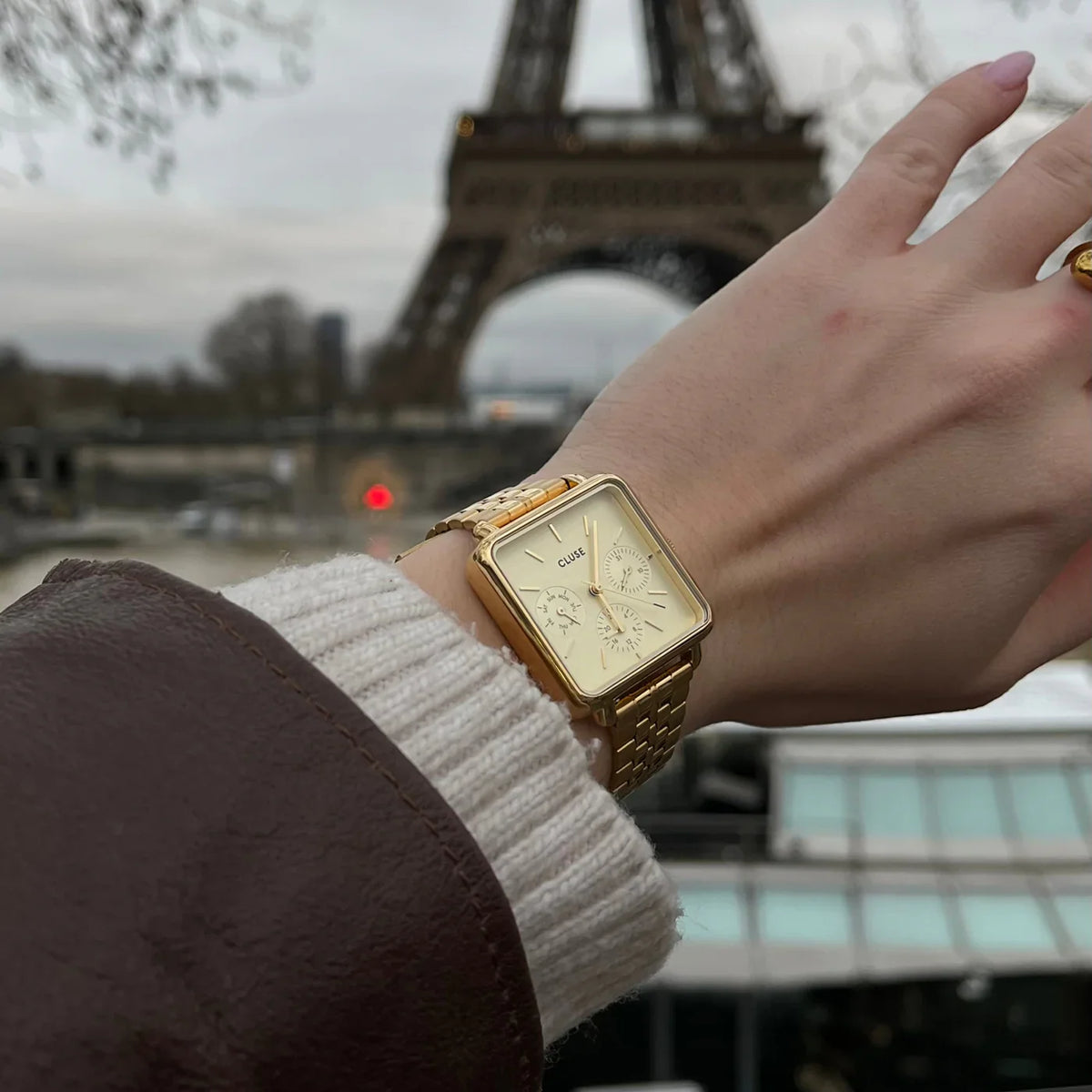  Cluse La Tétragone Multifunction Watch Steel, Full Gold Colour