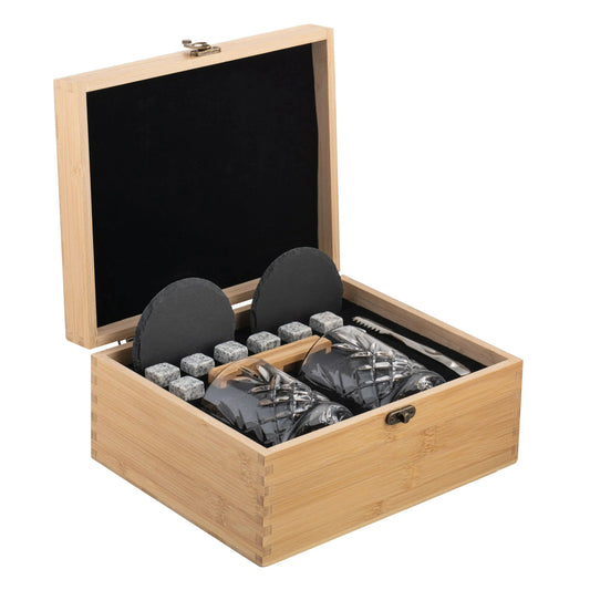  Galway Crystal Renmore Whiskey Gift Set Bamboo Box - Engravable